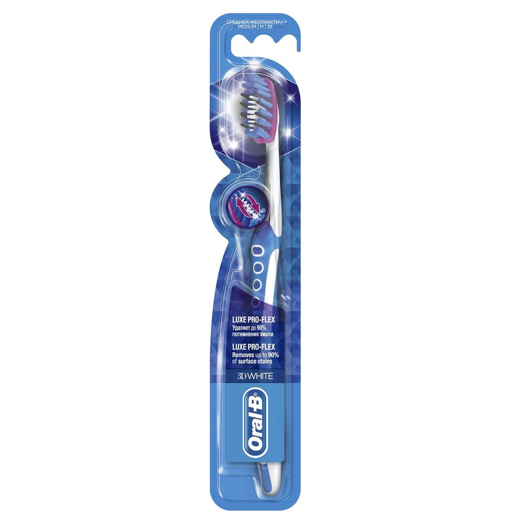 фото упаковки Oral-B 3d White Luxe Pro-Flex 38 зубная щетка средняя