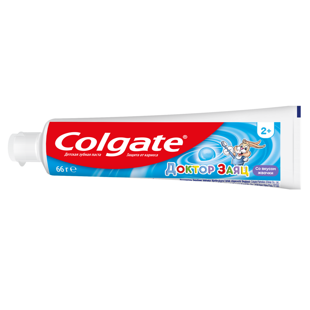 Colgate Доктор Заяц детская зубная паста, паста гелевая зубная, со вкусом жвачки, 50 мл, 1 шт.