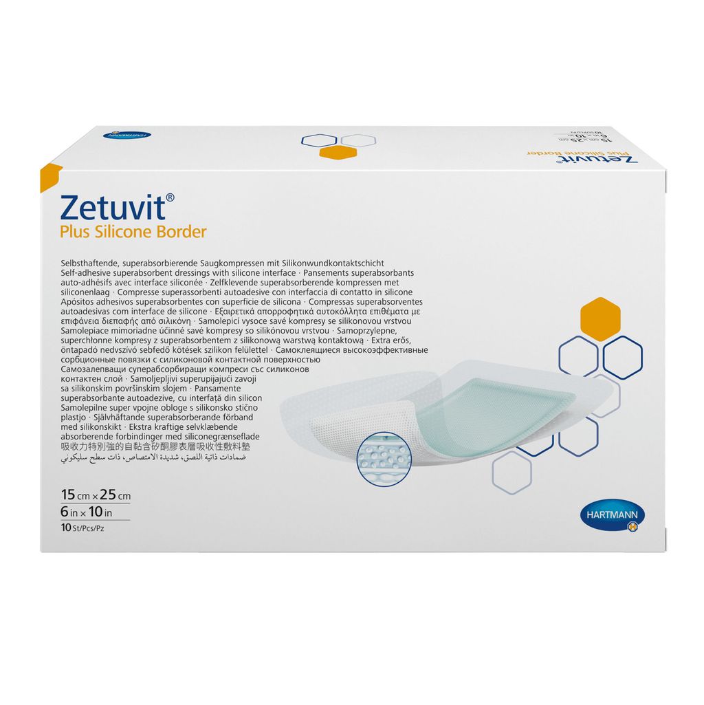 фото упаковки Zetuvit Plus Silicone Border Повязка суперабсорбирующая